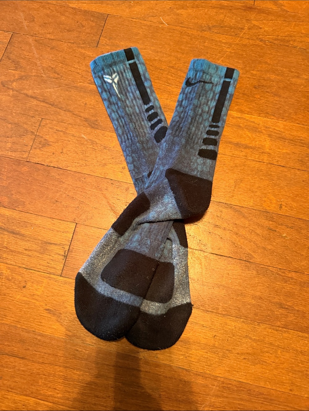 Athletic Crew Socks - Blue/Black Performance Socks